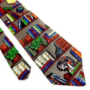 Ralph Marlin Books‎ Beige Print Silk Tie
